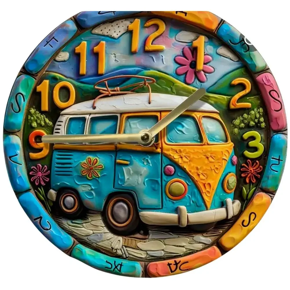 Retro Boho 60's Bus Van Clock 8